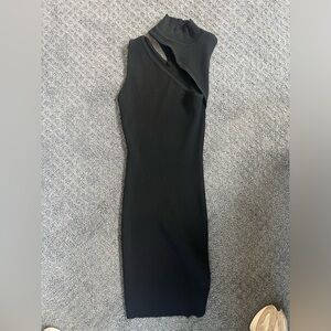 San Joy ribbed mini dress with slit on neck